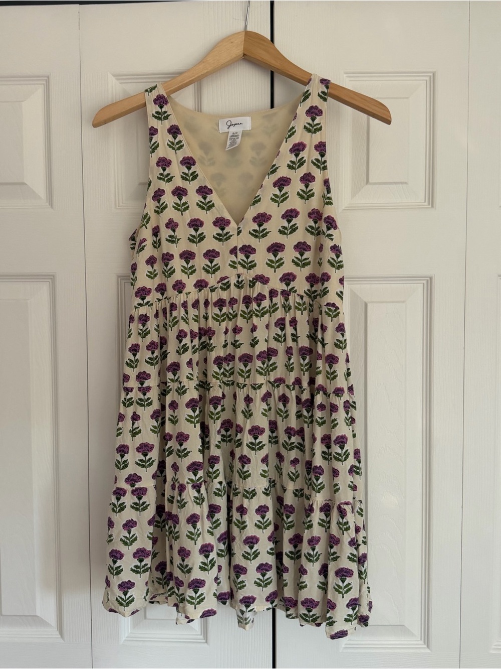 Purple Floral V-Neck Fit & Flare Dress – Size S/P